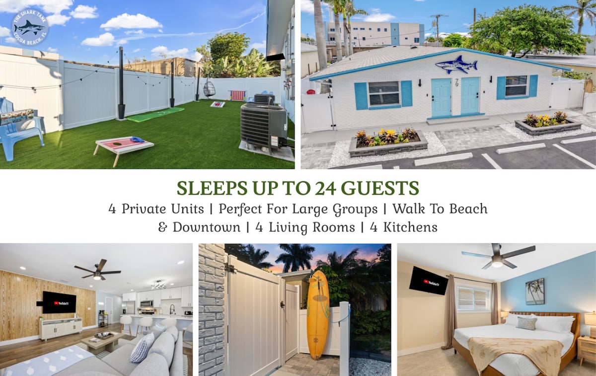 Shark Tank•4 Units•Large Groups•Walk to Beach/Bars