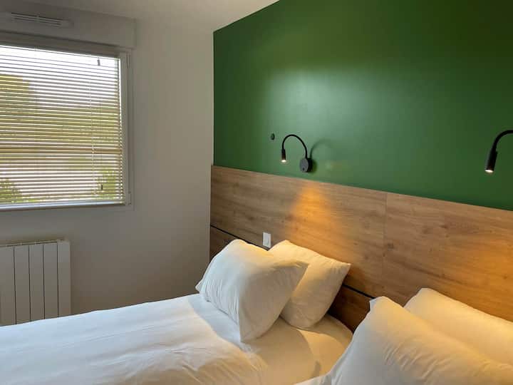 Chambre twin épuré