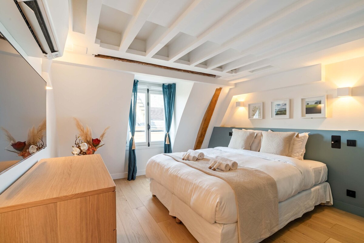 Encantadora cama tamaño queen