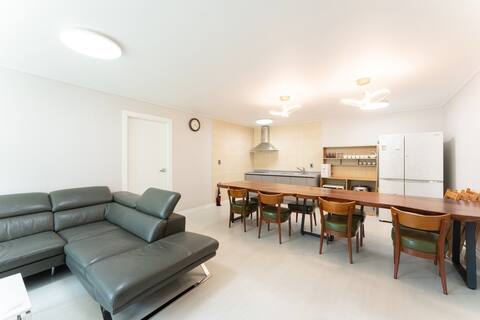 Private wood-tone white interior