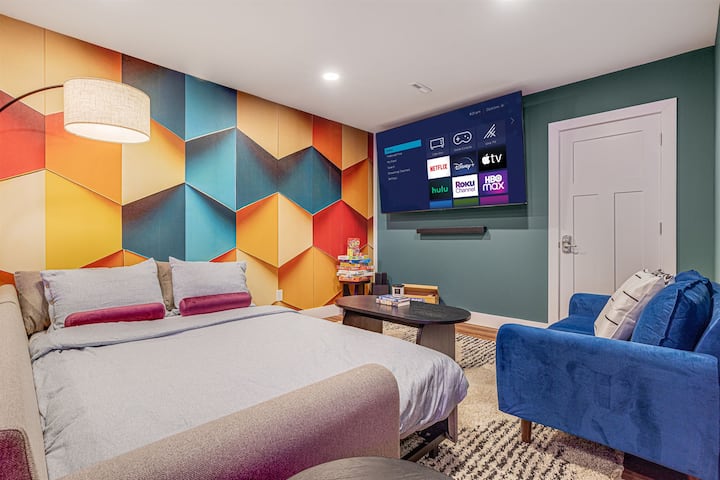 There's also a queen-size sofa bed for extra sleeping space.