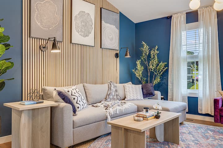 Our comfy sofa can also transform into a queen-sized bed for extra sleeping space.