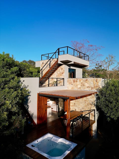 Chalet with a view and complete structure in Lapinha