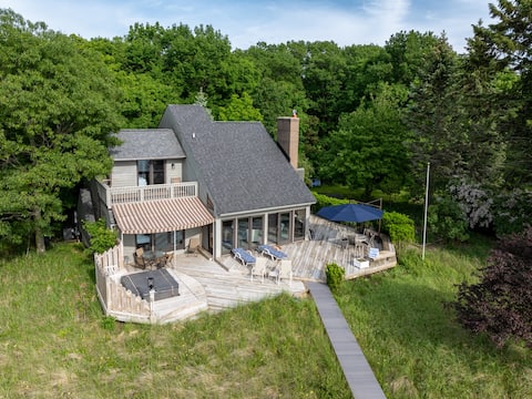 Lakefront Cottage | Hot Tub, Deck & Beach Access