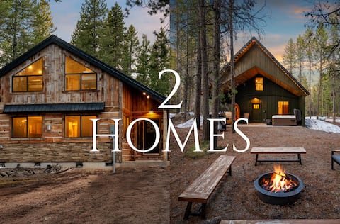 Sleeps 33, 2 Luxe Cabins, Hot Tub, Saunas & More!