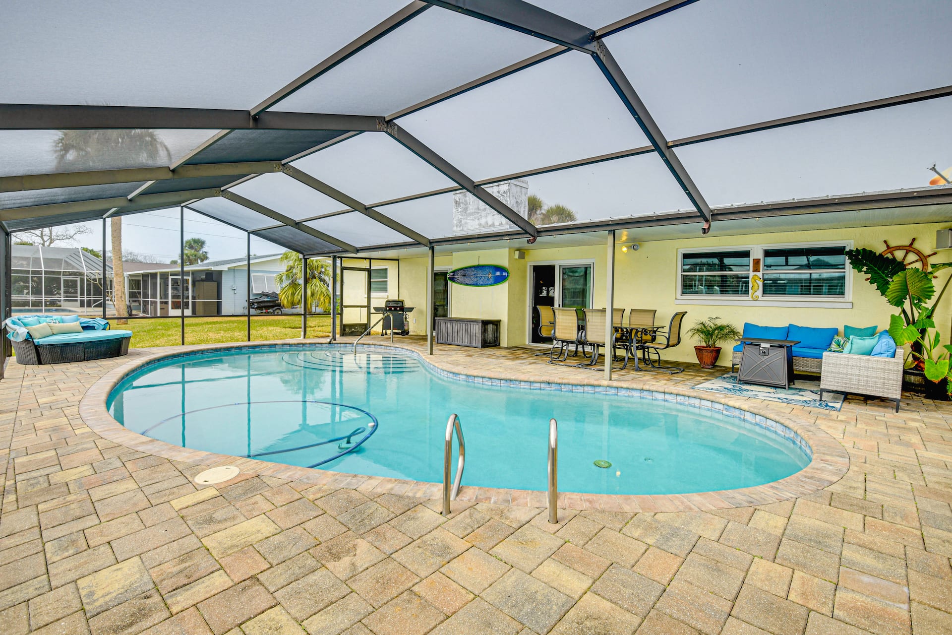 Sunny South Daytona Home w/ Pool & Grill!