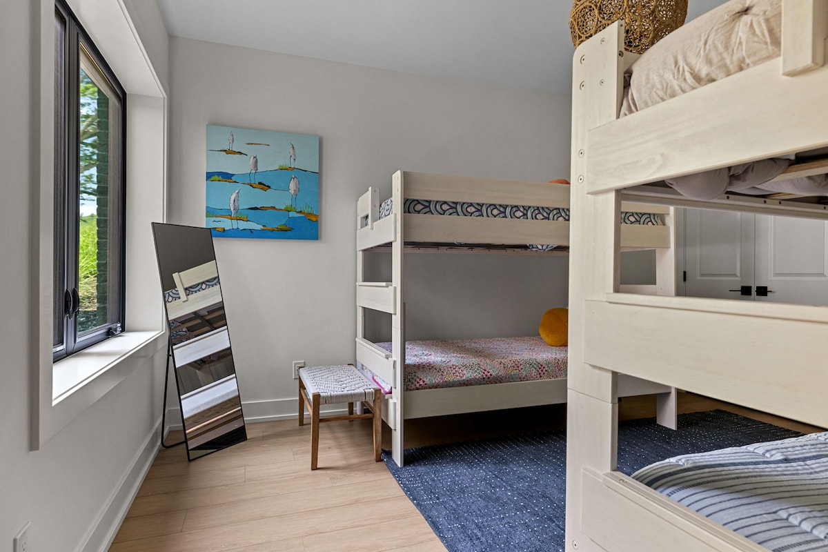 Bedroom 7 is on the lower level & has a 2 twin-size bunkbeds.