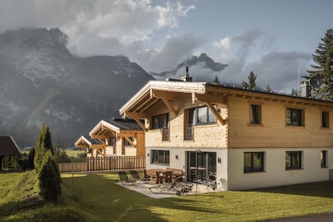 Modern Alpine chalet with fireplace