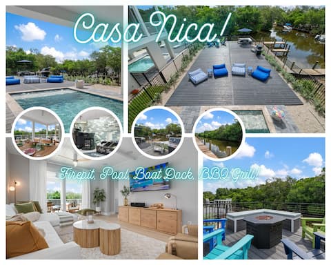 Lux! Heated Pool, Fire Pit, Huge Deck, Boat Slip