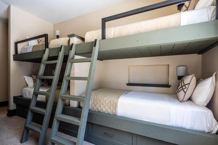 Muebles, cama, litera, dormitorio, interior