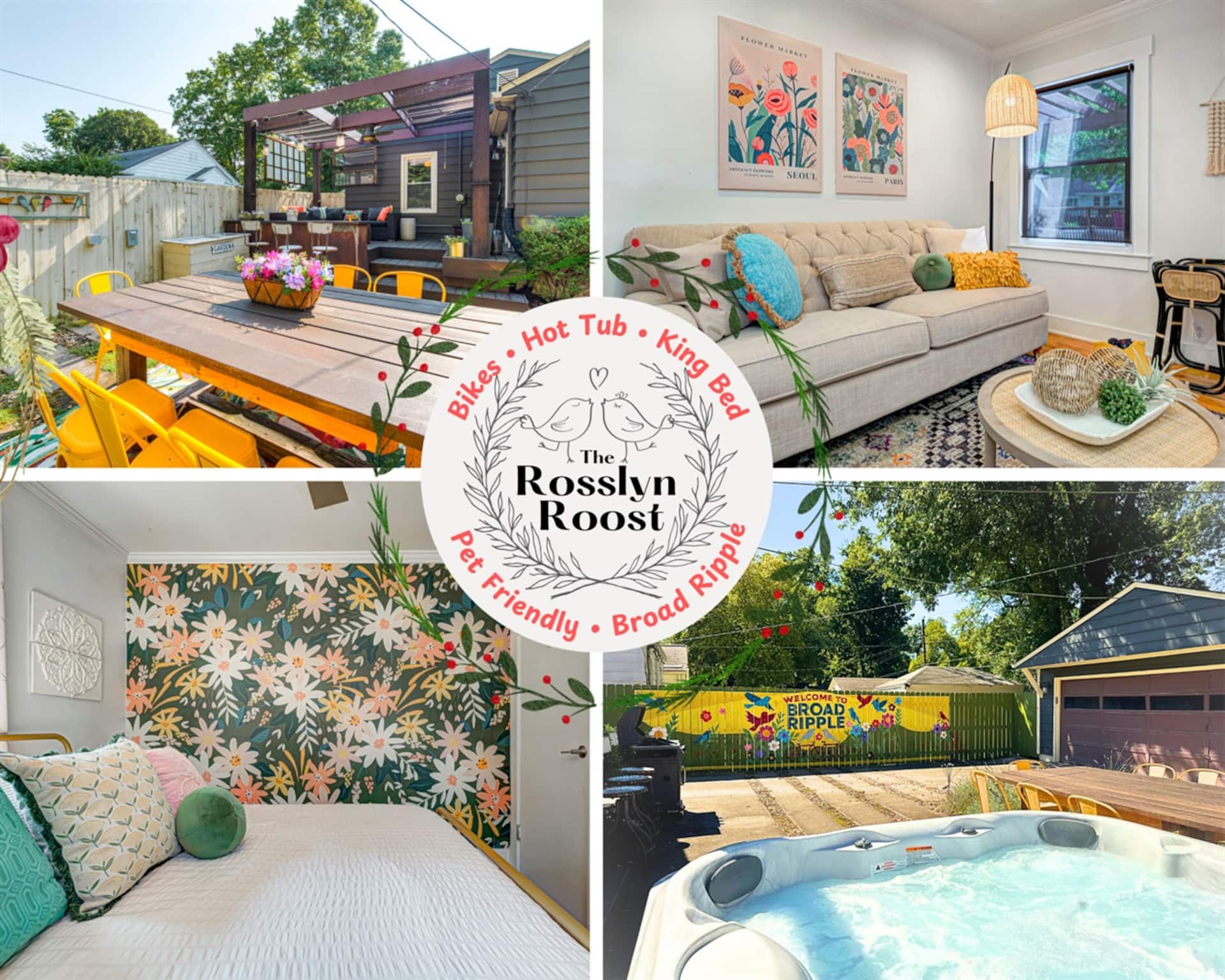 Hot Tub + Walk to Broad Ripple | Bikes | King Bed