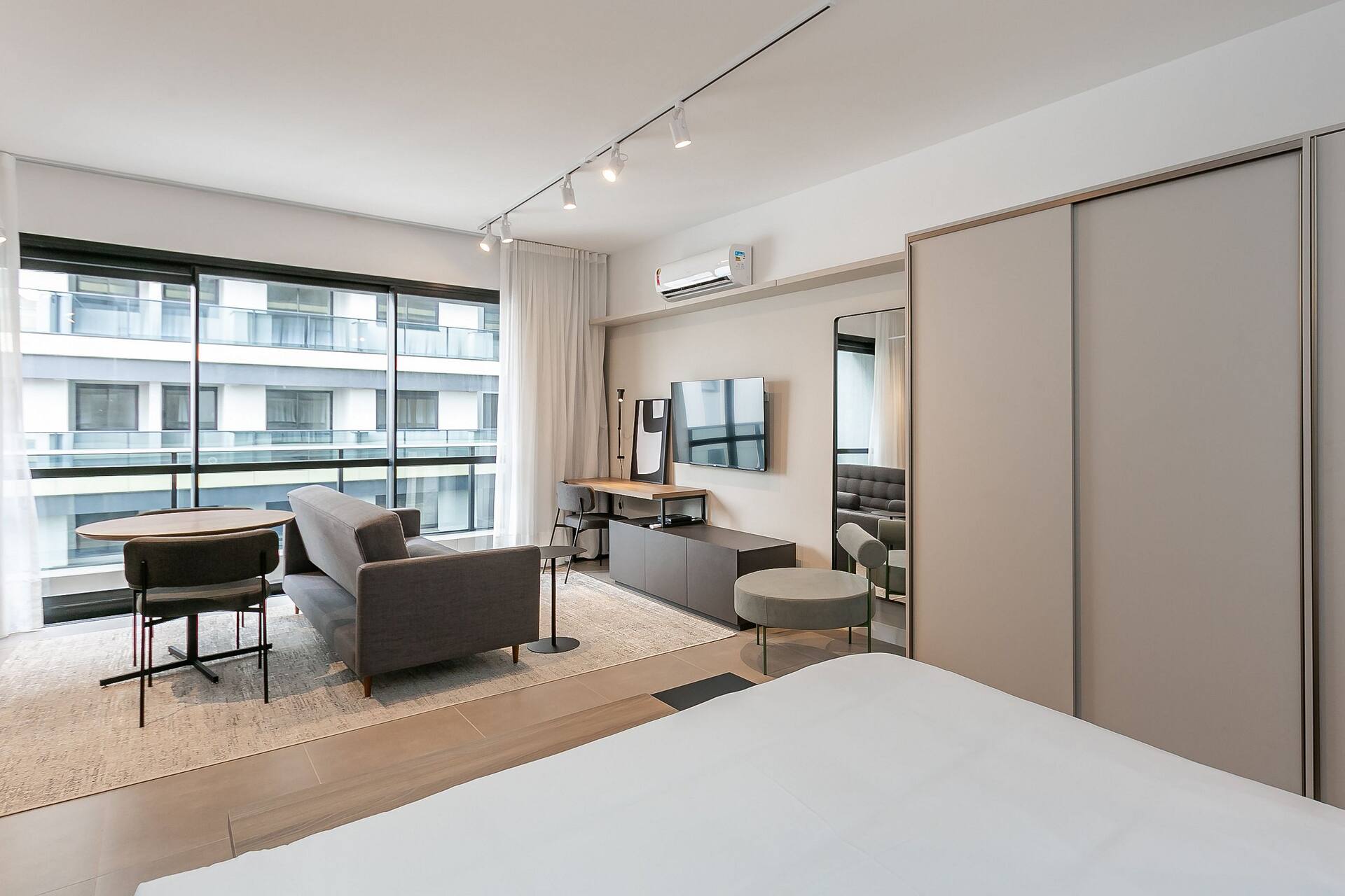 Studio with balcony near the waterfront