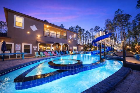 Lakefront 13BR Estate | Pool, Waterpark, Weddings