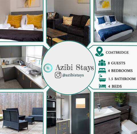 4-Bed House near Glasgow with Parking & Garden