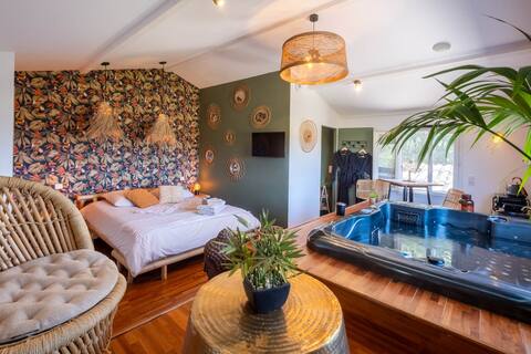 The Bali room with private spa and amazing view