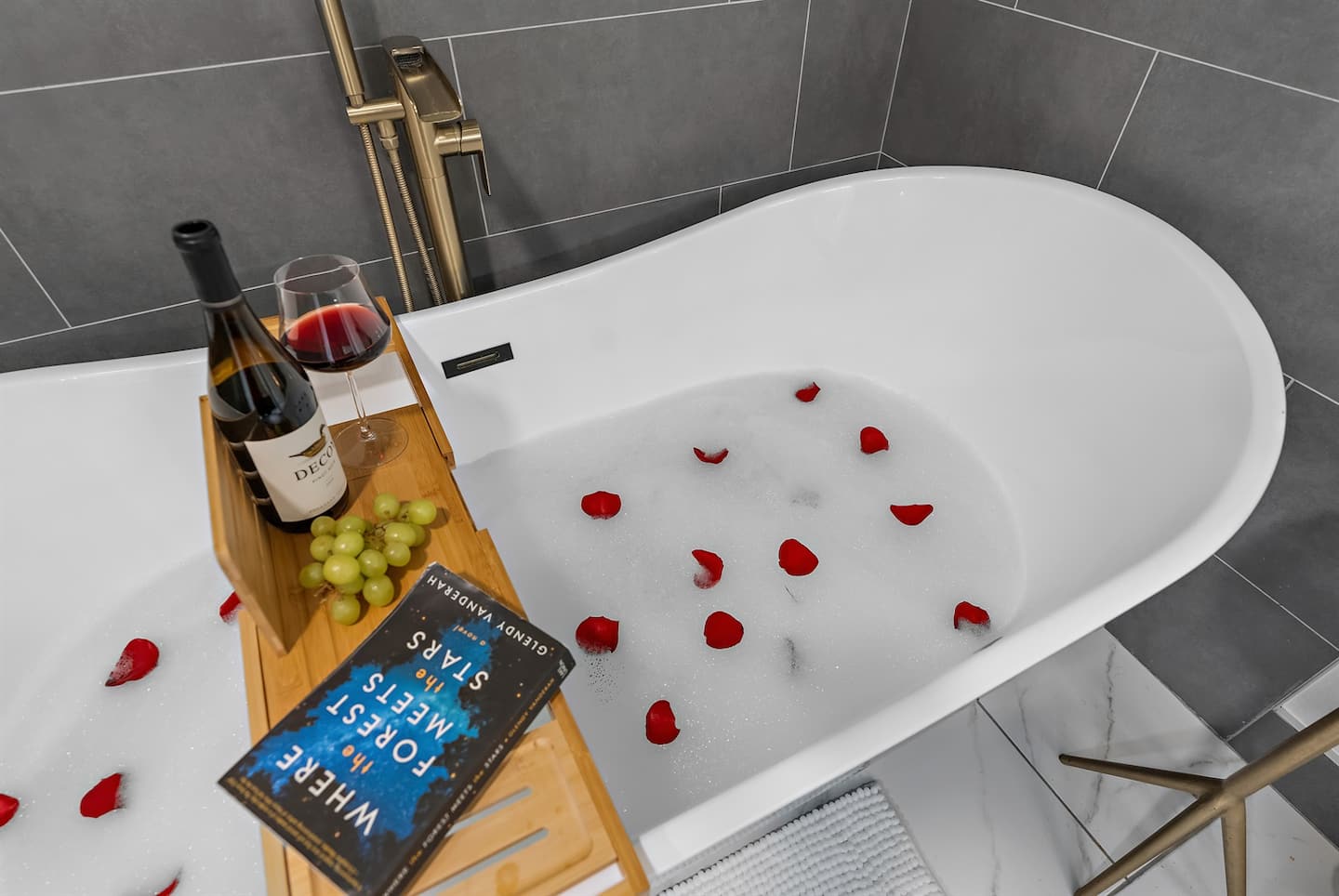 Spa soaking tub in the primary bath