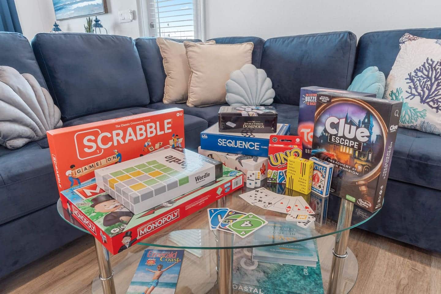 Fun for All: Dive into board games, cards, and puzzles for indoor fun, including Monopoly, Scrabble, Wordle, Sequence, Clue Escape,…