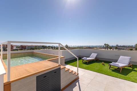 Luxury beachfront penthouse with pool