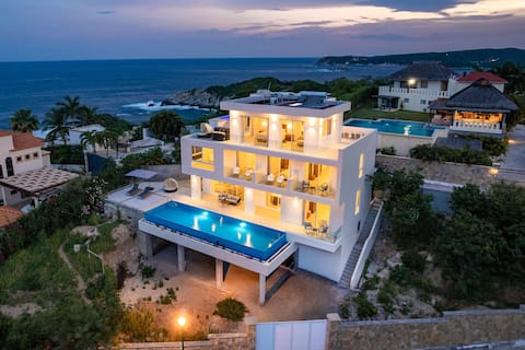 Ocean View Villa with Infinity Pool & Rooftop Plun