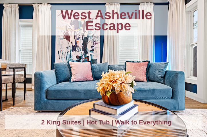 Walk to Haywood & Downtown w/5 Star Beds&Hot Tub!