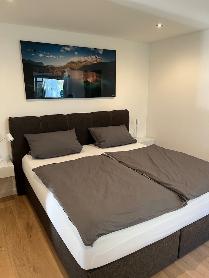 Slaapkamer met boxspringbed