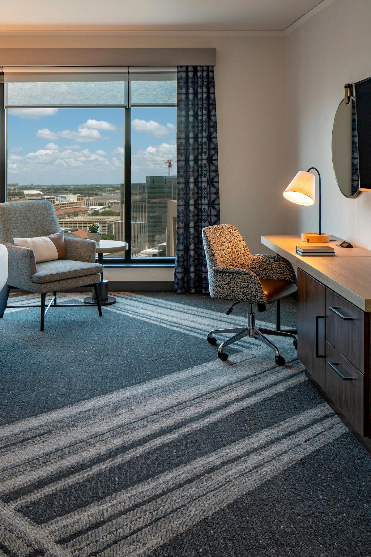 Sweeping views of Austin from the rooftop terrace