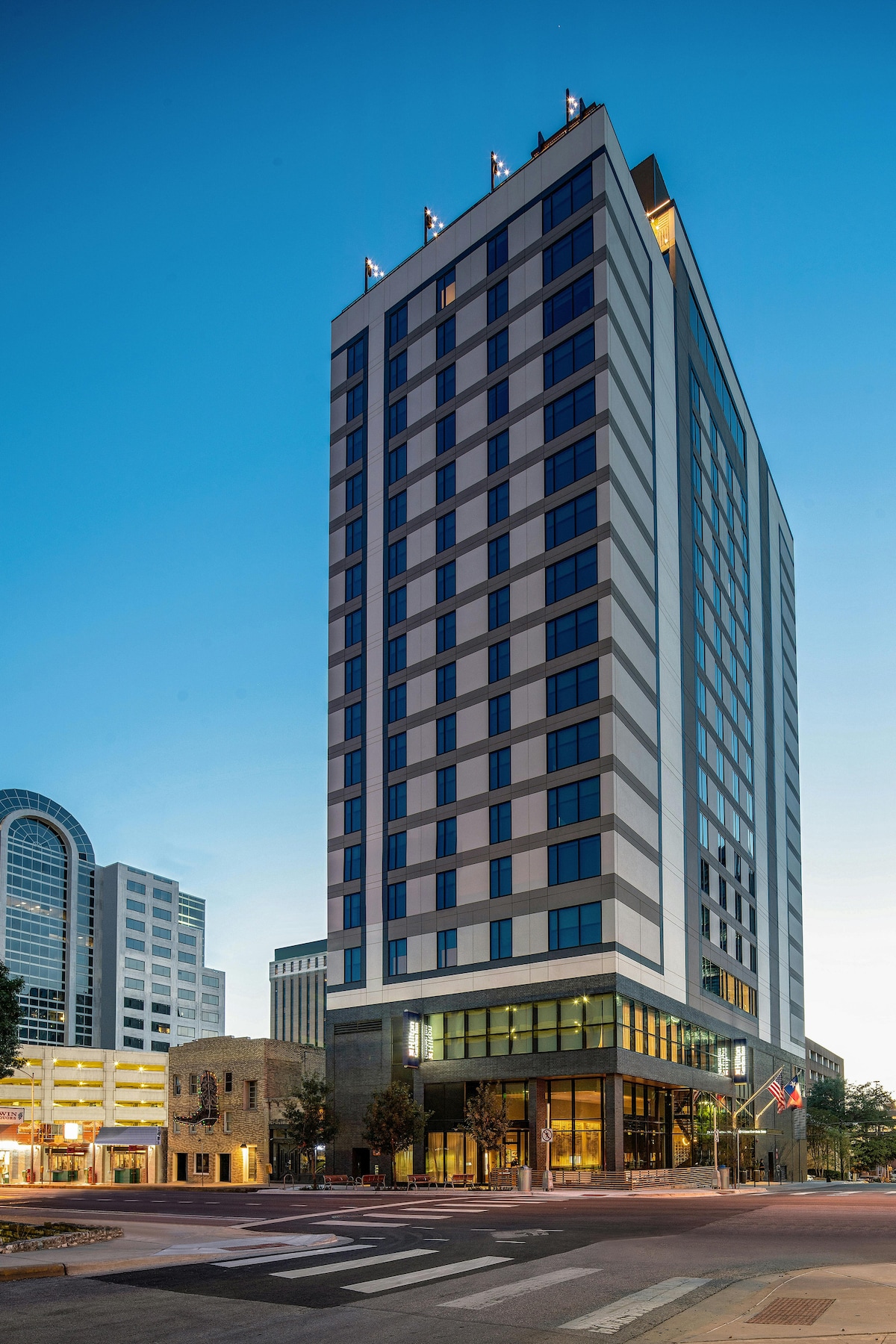 Sweeping views of Austin from the rooftop terrace
