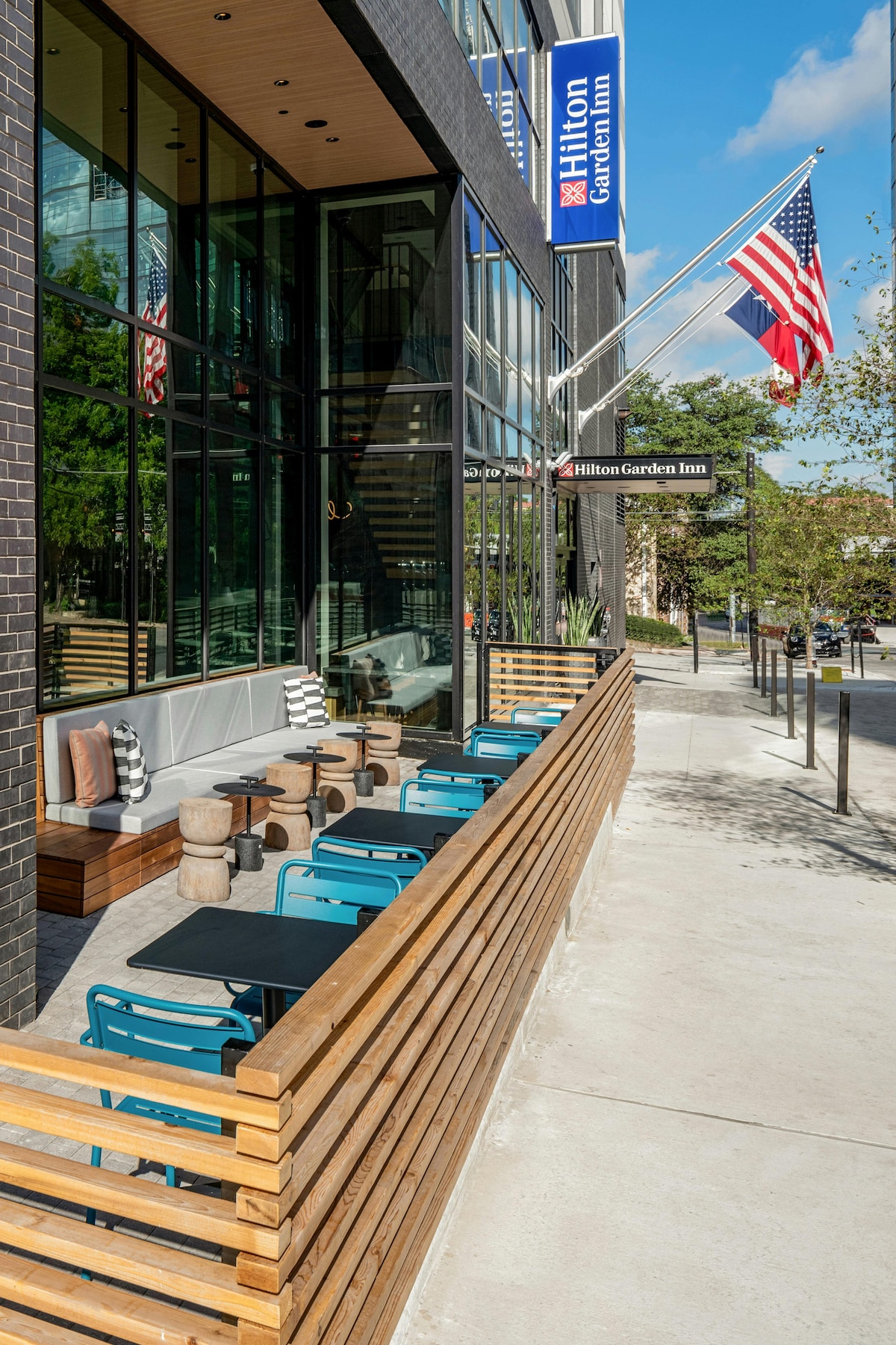 Sweeping views of Austin from the rooftop terrace