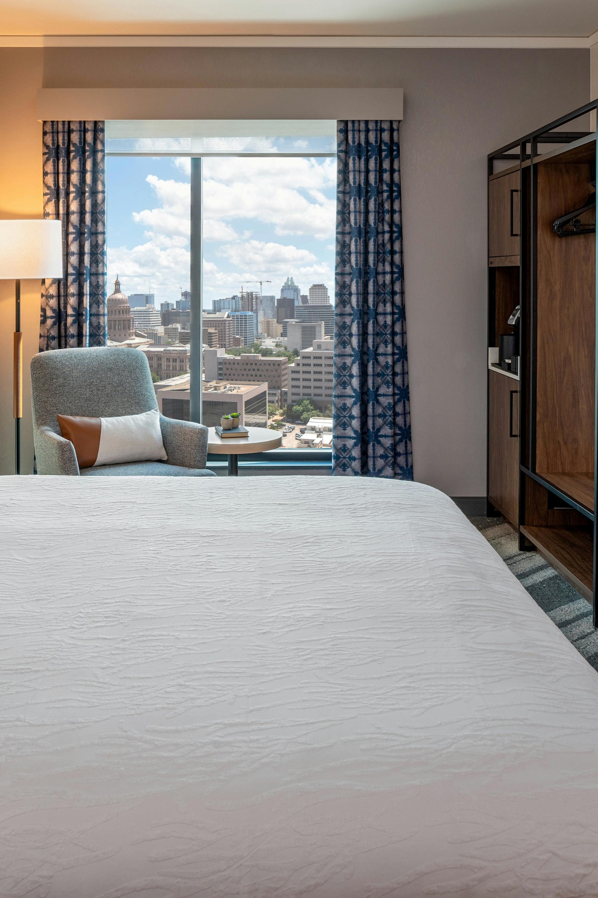 Sweeping views of Austin from the rooftop terrace