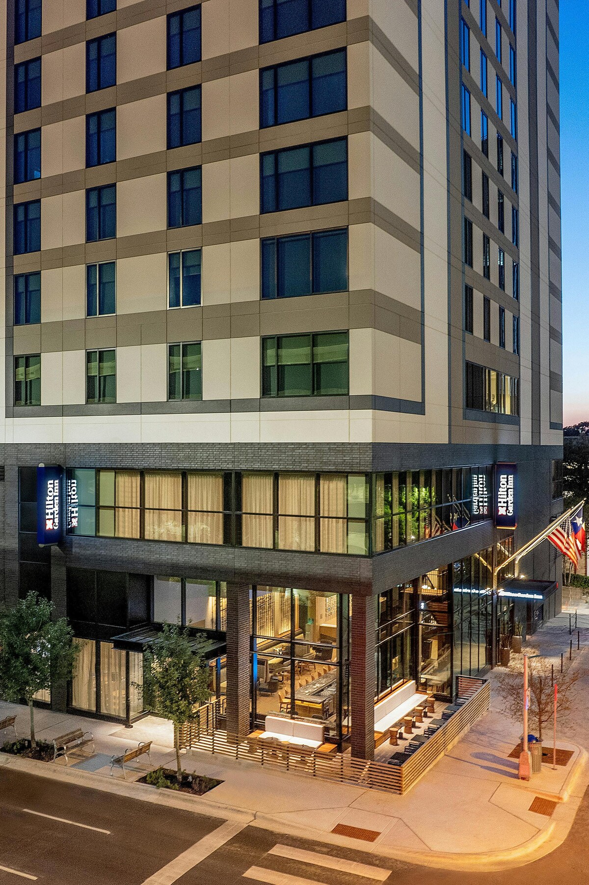 Sweeping views of Austin from the rooftop terrace
