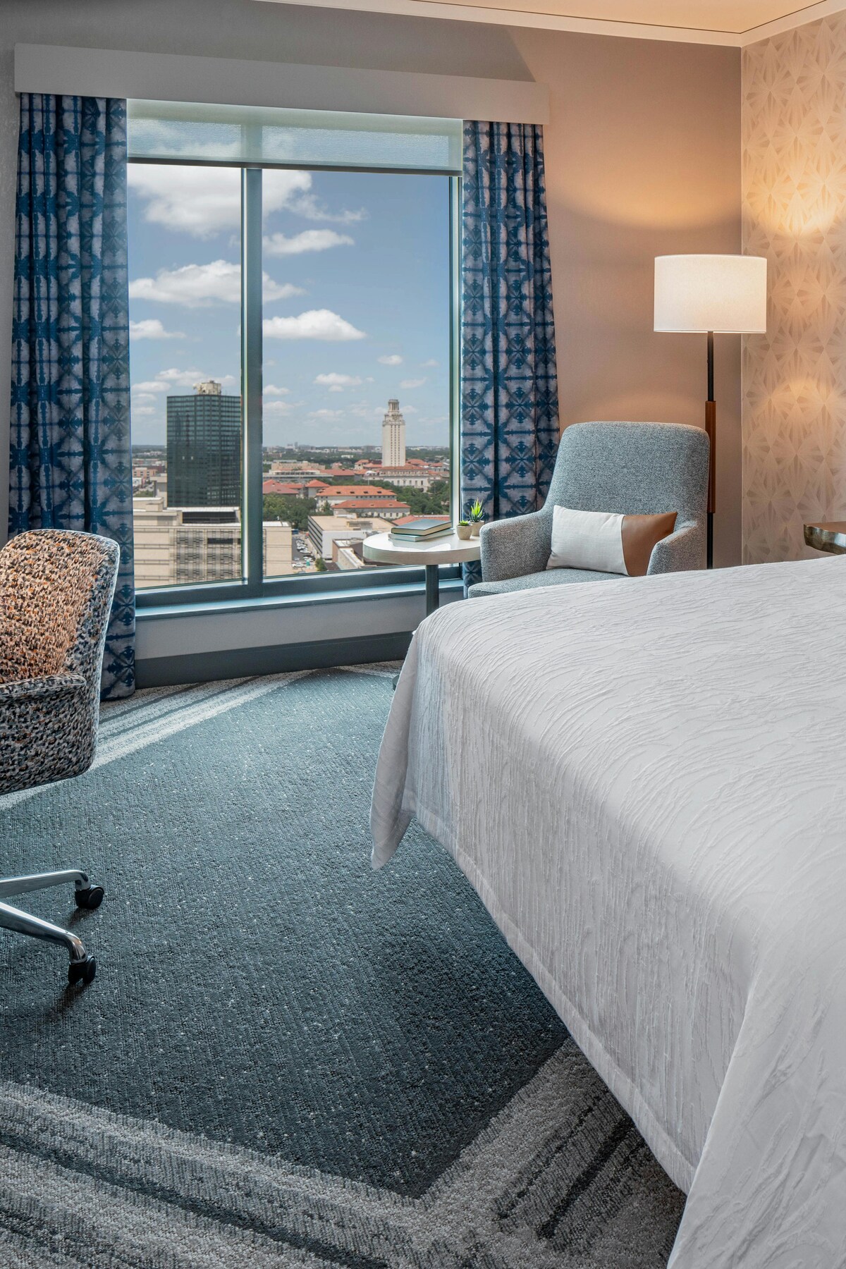 Sweeping views of Austin from the rooftop terrace