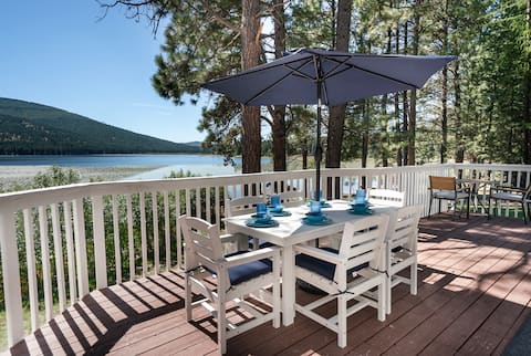 Lake front living, fire pit, luxe shower