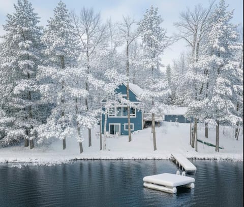 Lakefront Cabin with Fireplace Near Trails with Tr