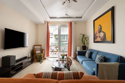 UrbanNest A, Green Park - 3 BHK, WiFi, AC, Kitchen