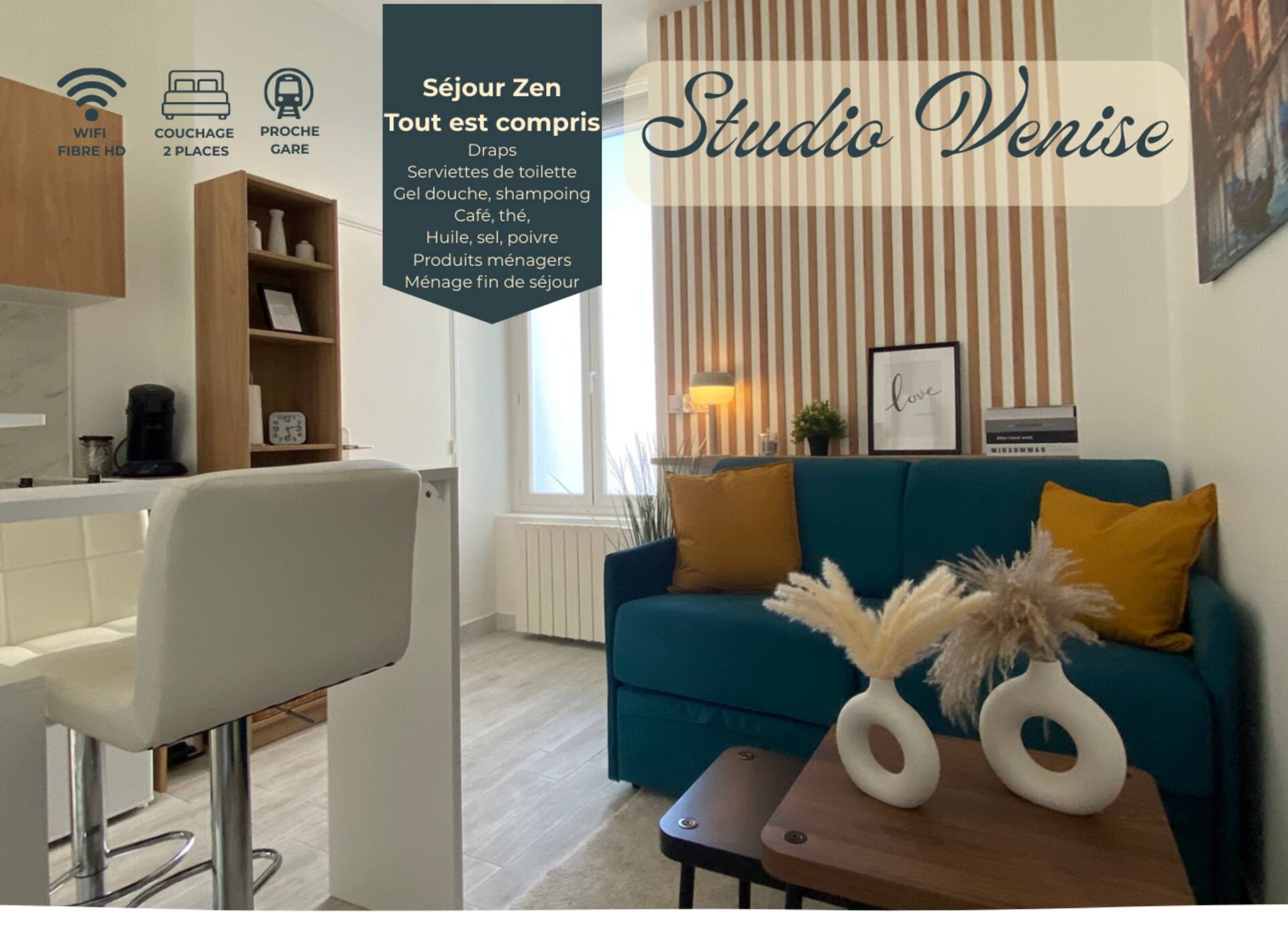 ”La Venise” Cozy & calm studio near the station