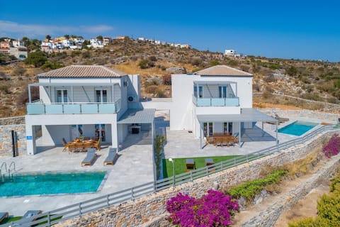 Gianna s Panoramic Seaview Twin Villas with pools