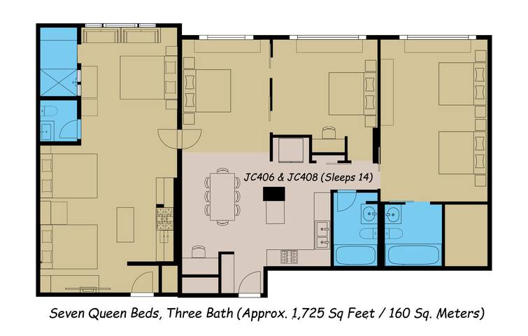 LVStripHouse JC408 + JC406 Modern 3BD/3BA Condo Sleeps 14 gallery image 4