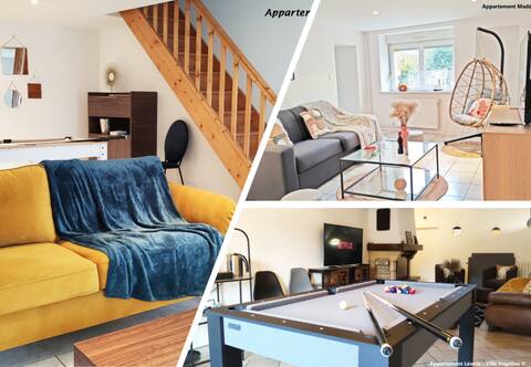 3 spacieux duplex - 7 chambres - billard - Sauna