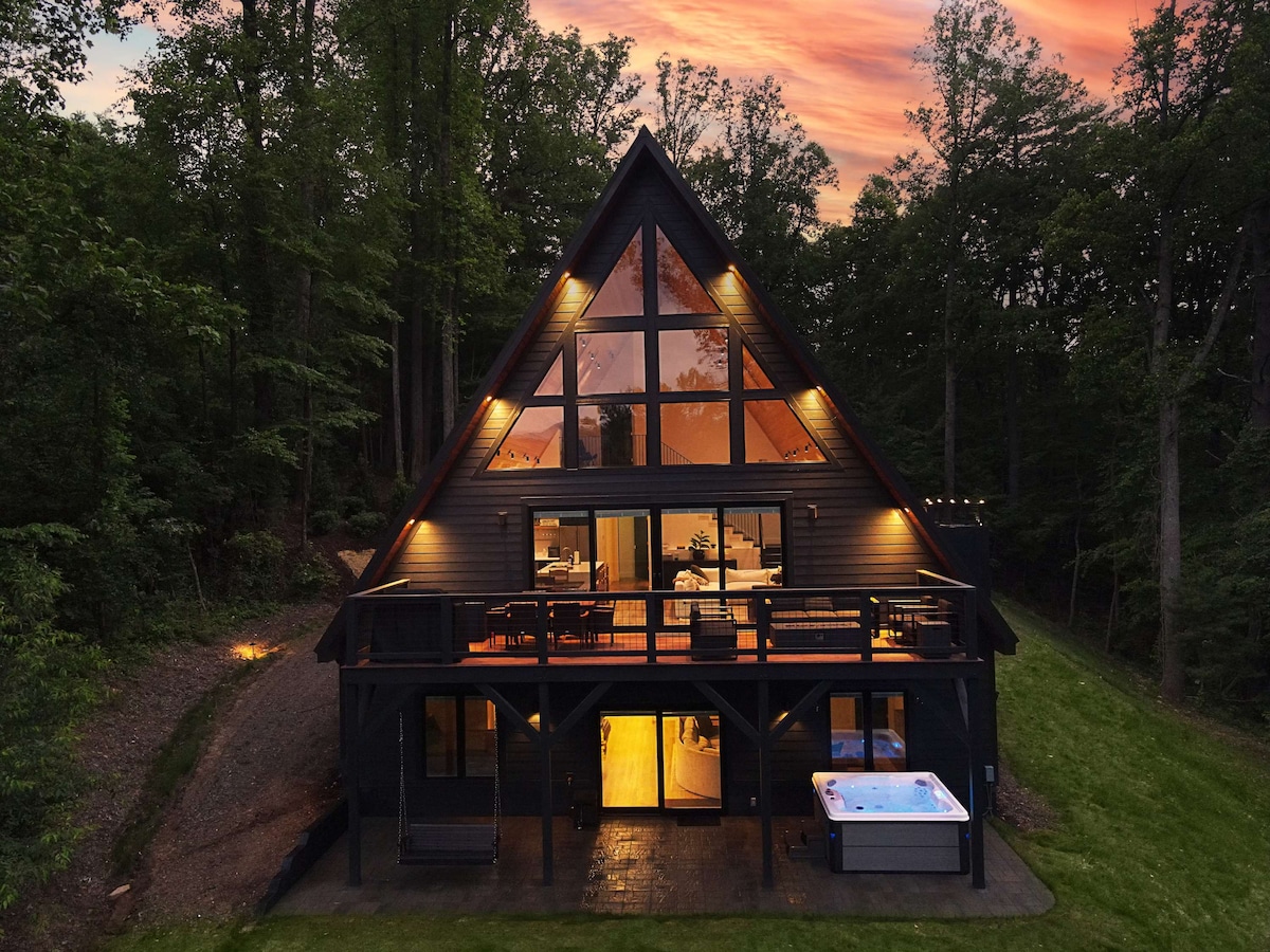 Modern A-Frame Cabin | Panoramic Views | Hot Tub