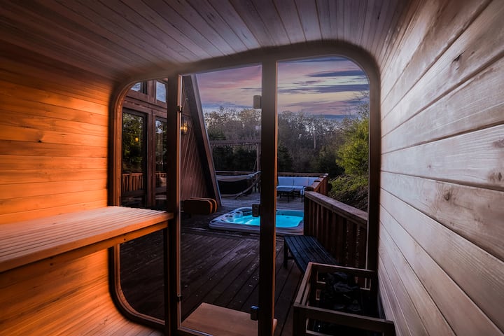 Lakeview A-Frame X2 | Pickleball • Hot Tub • Sauna - Cabins for