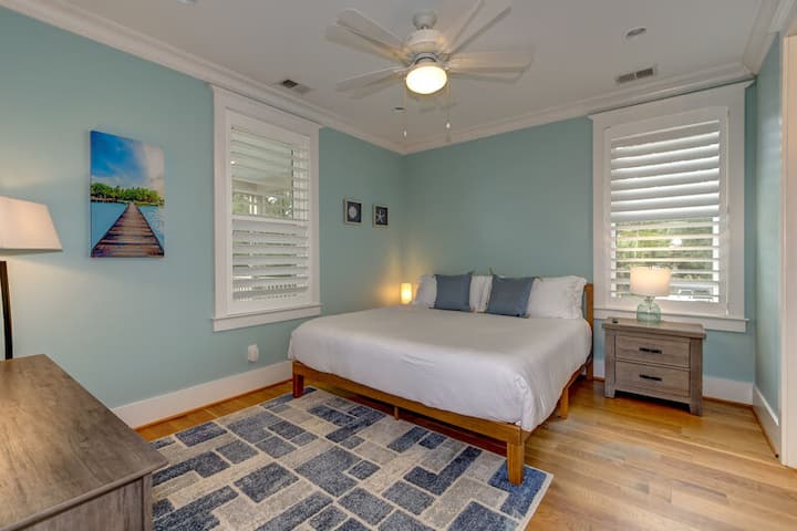 First floor King bedroom with ensuite bathroom