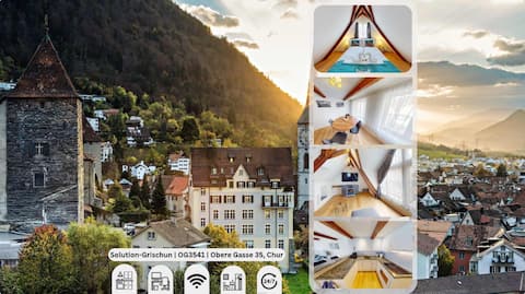 2-story attic apartment with fireplace solution Grischun