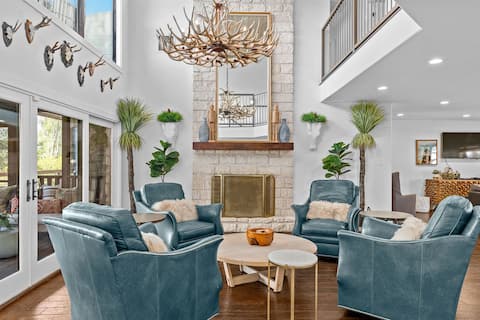 Top Airbnb: Summer on The Blanco | Hot Tub | Firepit + Views in Wimberley