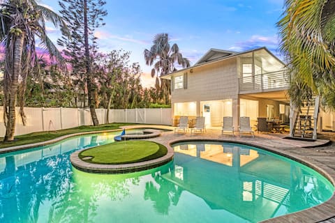AMI Beach Home with Pool Spa and Putting Green