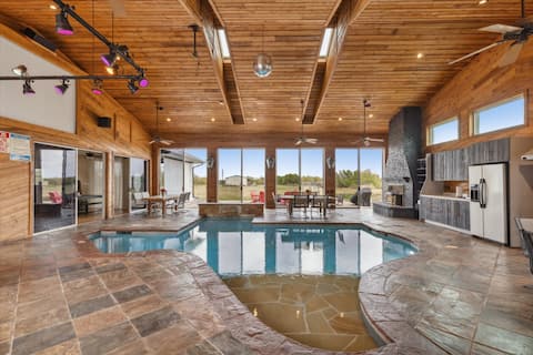 6000 SQFT Estate w/TX Shaped Indoor Pool + Game Rm