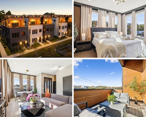 East Nash Luxury Escape w/Rooftop Deck-Sleeps 12!