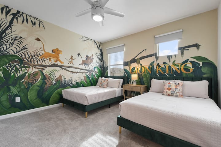 غرفة النوم 8 - الطابق الثاني - سريران كاملان مع حمام خاص