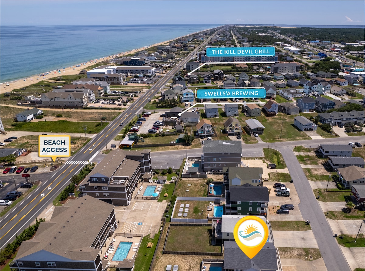 Atlantic Coast Cottage: 6BR, Pool, Walk to Beach