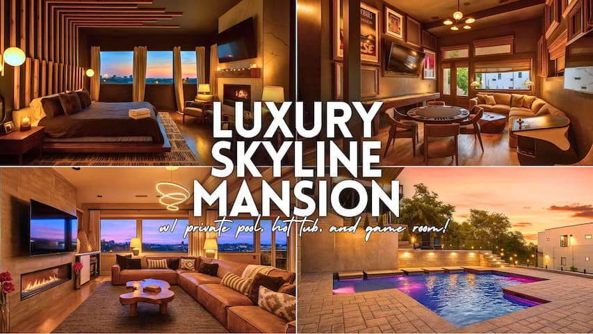 Luxury Skyline Mansion: Pool, Hot Tub & Game Room!