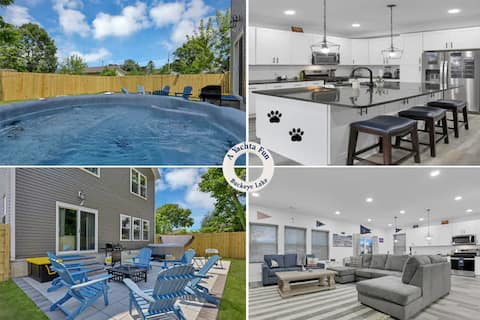 New Build | Spacious | Hot Tub | 2 Blocks to Lake